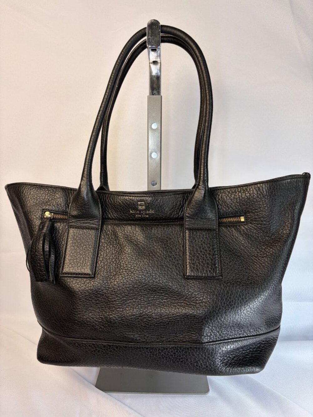 Kate Spade Southport Avenue Oden Tote Bag Black Leather Workbag Corporate Chic